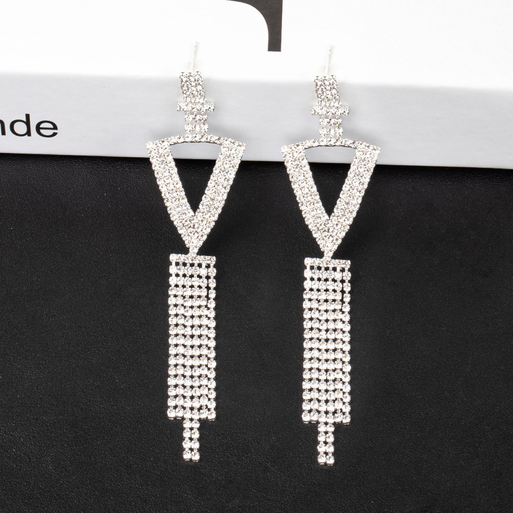Fashion Jewelry 925 Silver Needle Ornaments Rhinestone Letter B Earrings Banquet Tassel Ear Ornaments Female - Image 3