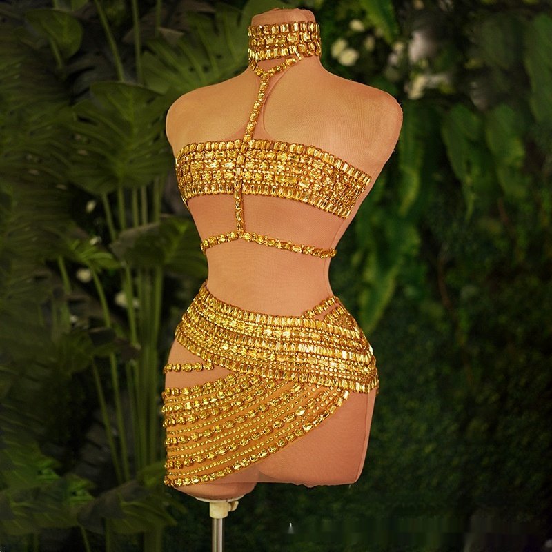High-end And Fashionable Rhinestone Tube Top Short Skirt Top Vest - Image 8