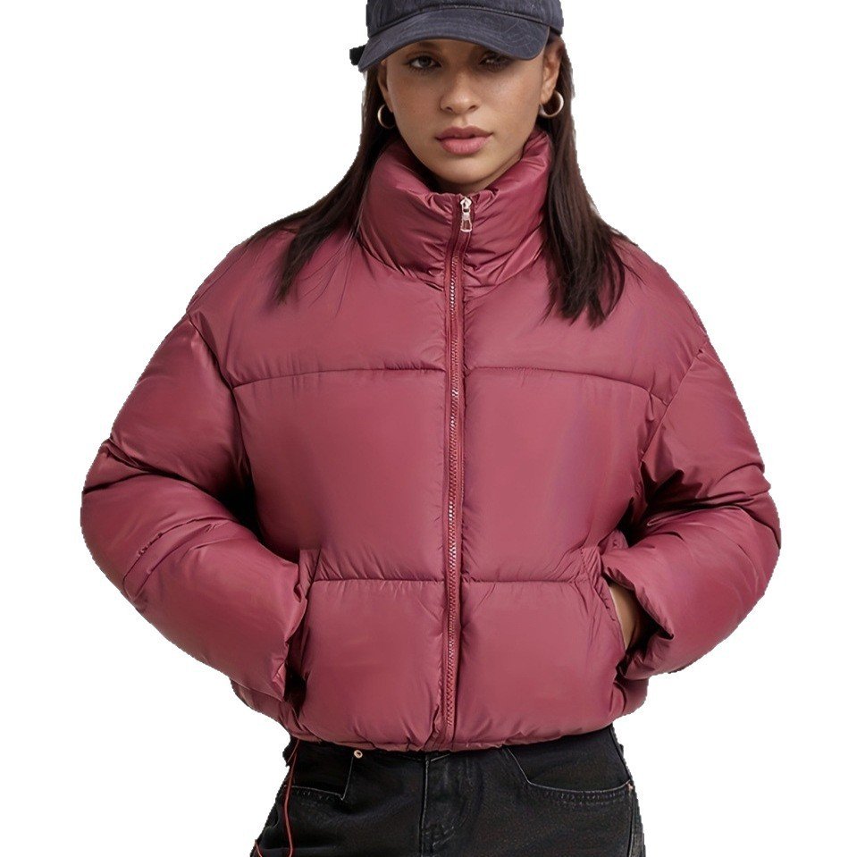 Stand-collar Puffer Cotton-padded Coat For Petite Figures - Image 7