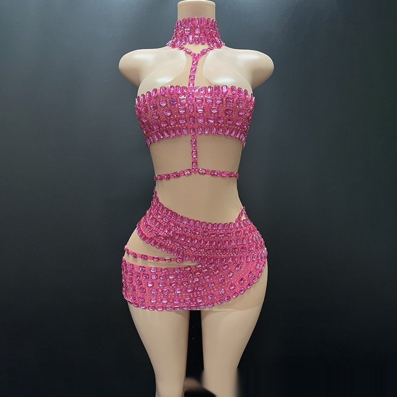 High-end And Fashionable Rhinestone Tube Top Short Skirt Top Vest - Image 9