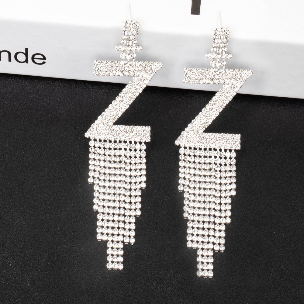 Fashion Jewelry 925 Silver Needle Ornaments Rhinestone Letter B Earrings Banquet Tassel Ear Ornaments Female - Image 9