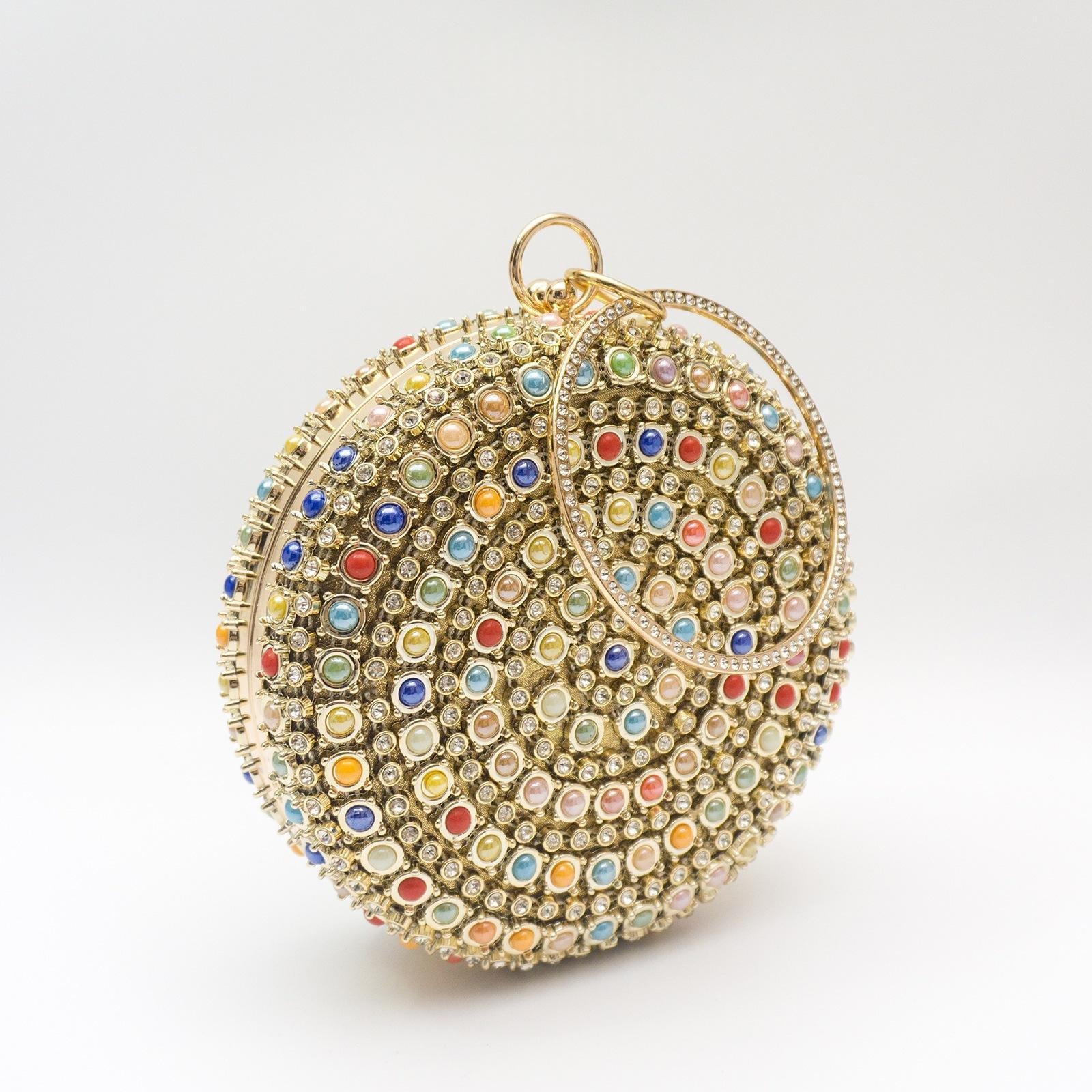 Colorful Beaded And Rhinestone Evening Clutch For Parties - Image 3