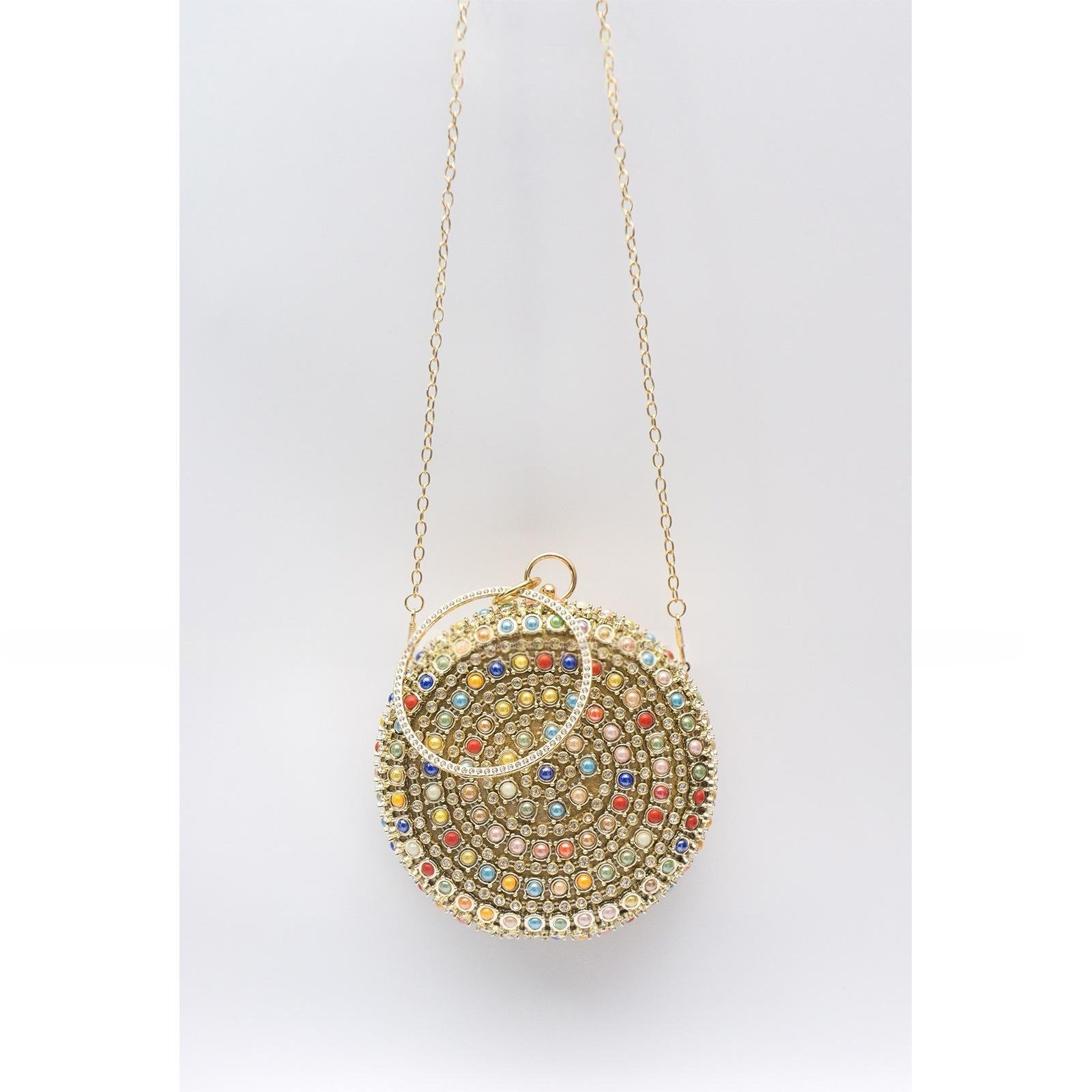 Colorful Beaded And Rhinestone Evening Clutch For Parties - Image 2