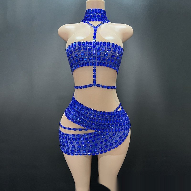 High-end And Fashionable Rhinestone Tube Top Short Skirt Top Vest - Image 2