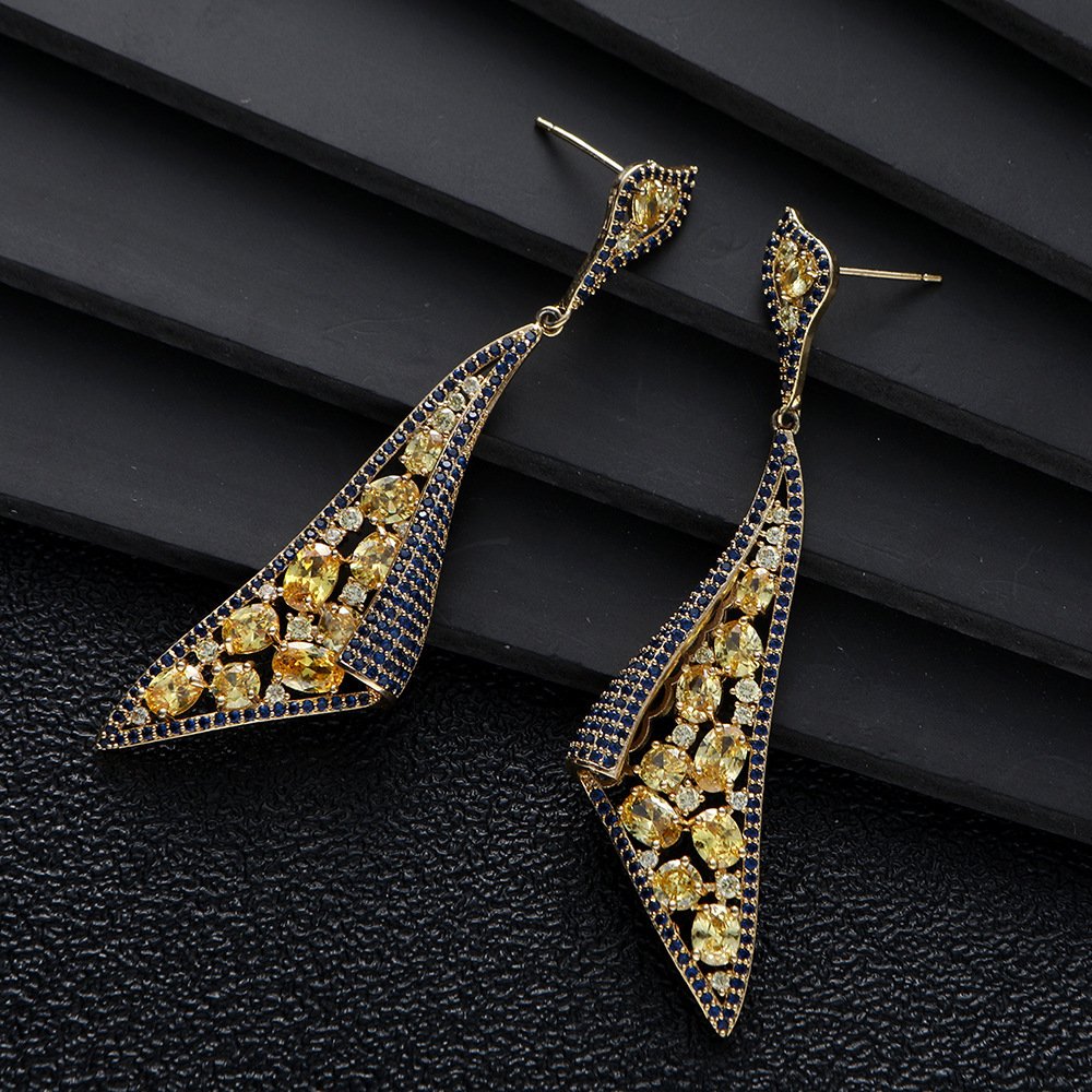 Heavy-duty Large Tree Leaf Oval Teardrop Long Earrings - Image 3