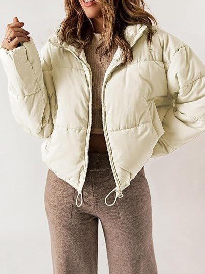 Stand-collar Puffer Cotton-padded Coat For Petite Figures - Image 2